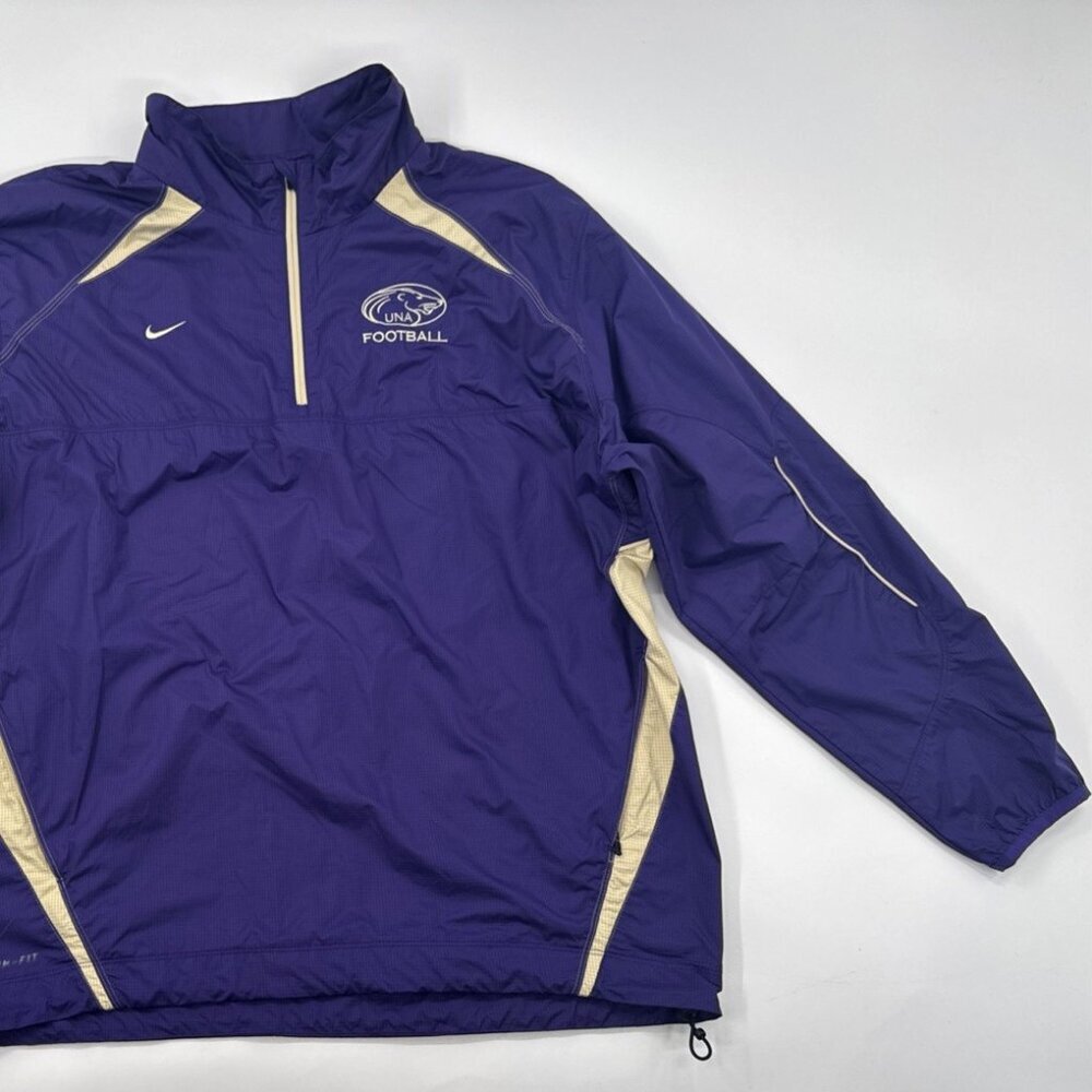 Nike Storm-Fit Mens Jacket 1/4 Zip Pullover Windbreaker Large UNA Football Logo